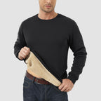 Men's  Basic Pullover Crewneck Sweater Fleece Lined Sweatshirt
