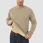 Men's  Basic Pullover Crewneck Sweater Fleece Lined Sweatshirt