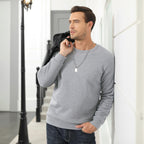 Men's  Basic Pullover Crewneck Sweater Fleece Lined Sweatshirt