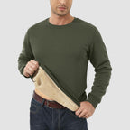 Men's  Basic Pullover Crewneck Sweater Fleece Lined Sweatshirt