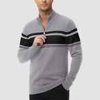 Men's Half Zipper Pullover Sweater Slim Fit Knitted Sweatshirt